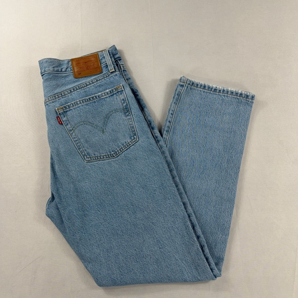 Levi's 501 Premium Jeans Light Wash White Cone Denim Straight Leg 31x30 Mens